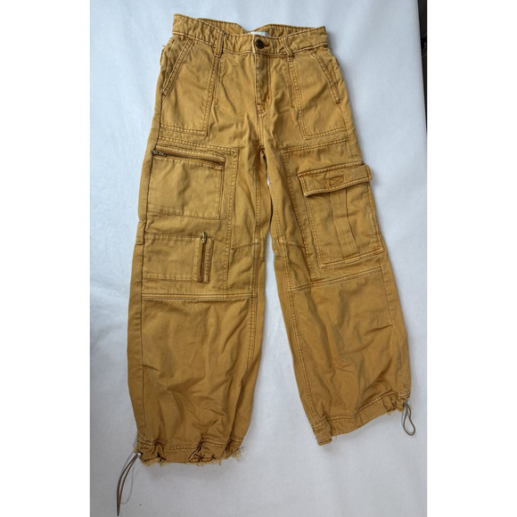 Baggy Grunge BDG Extreme Wide Leg Utility Skater Cargo Pants Jeans Mustard 24 - Picture 1 of 13